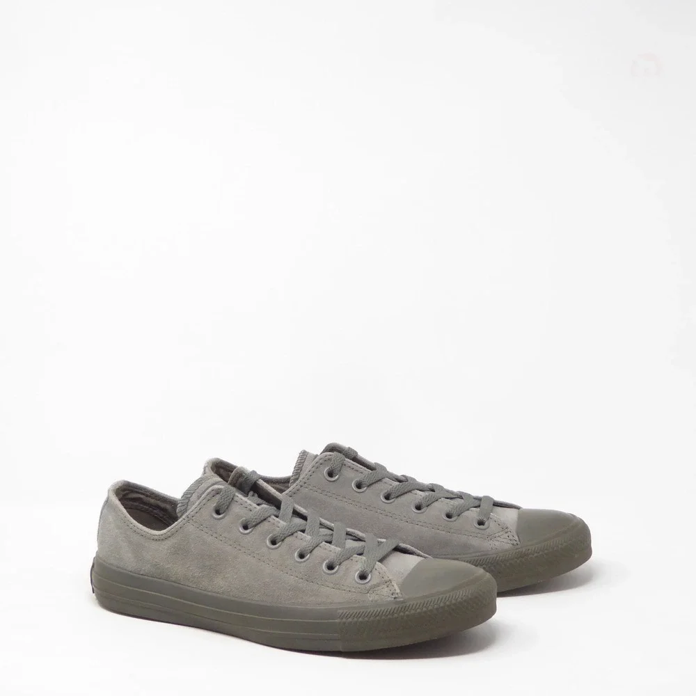 Converse Chuck Taylor Monochrome Low Top Grey Suede Sneakers Mens 8 / Womens 10